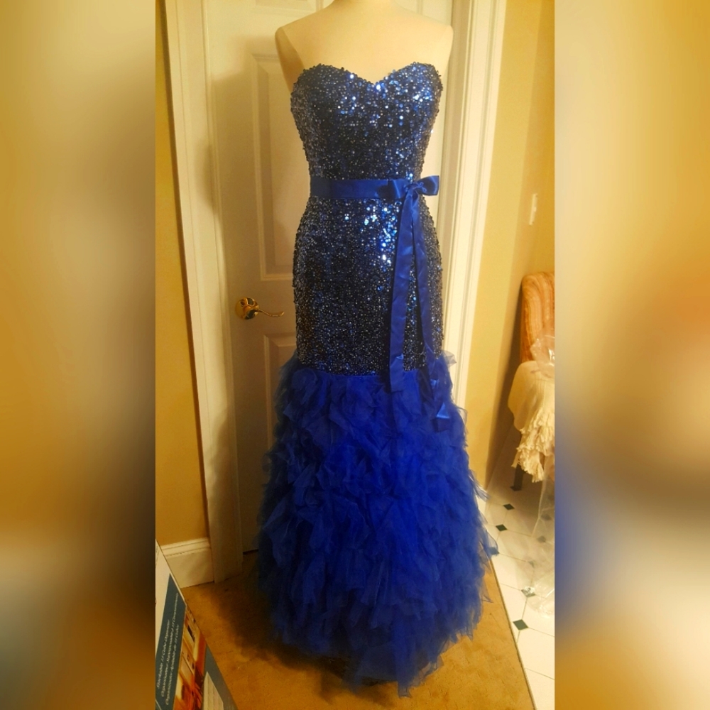 Blue Sparkle Mermaid Gown
